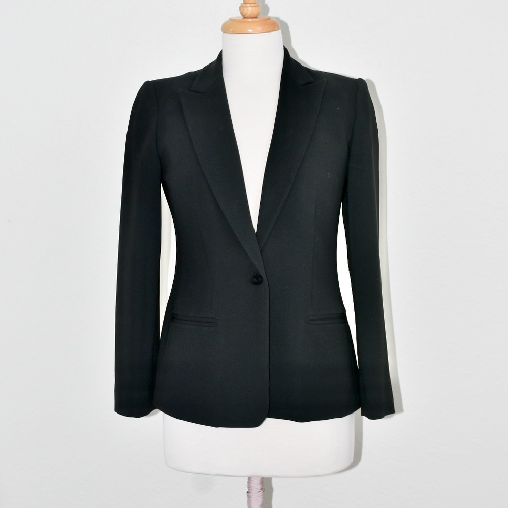 LIZ CLAIBORNE Petite Collection Woman's Button Black Blazer Jacket Sz 6P